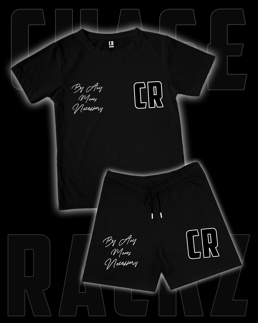 BLACK 'CR' SHORT SET