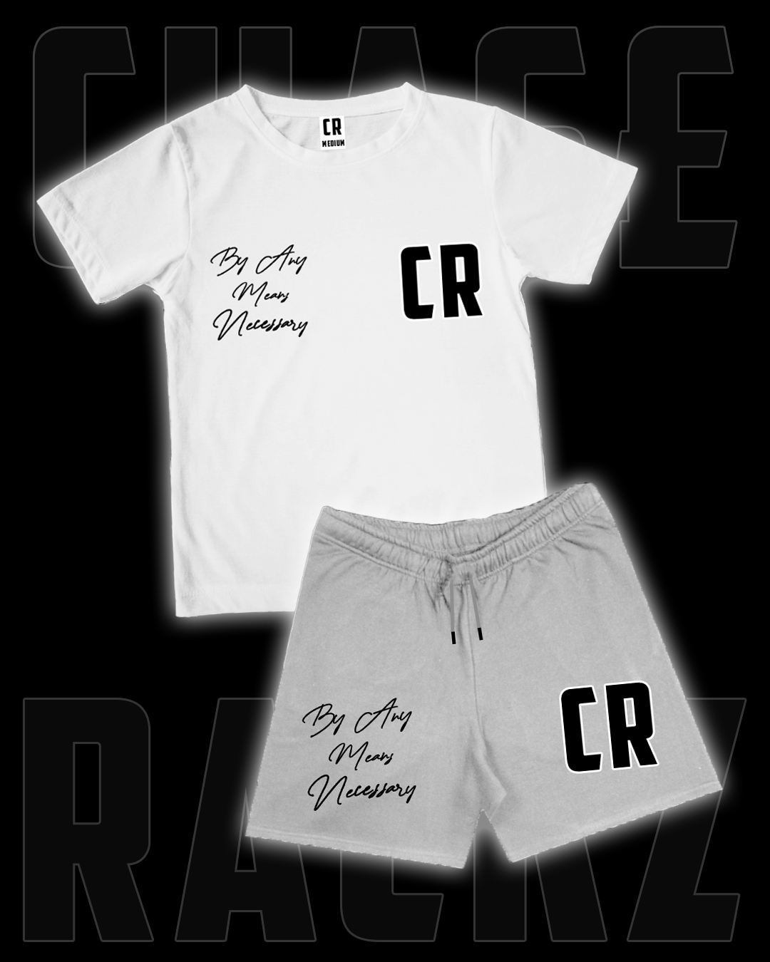 GREY 'CR' SHORT SET